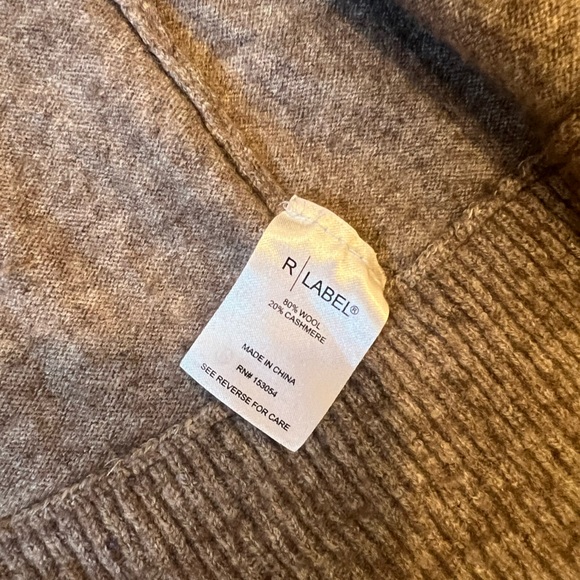 The Reset R Label Wool Cashmere Sweater Cardigan Long Tie Brown Large - Picture 2 of 2